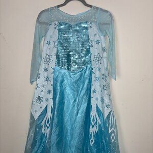 Elegant Disney Princess Elsa Blue Costume Dress Size M(7-8)